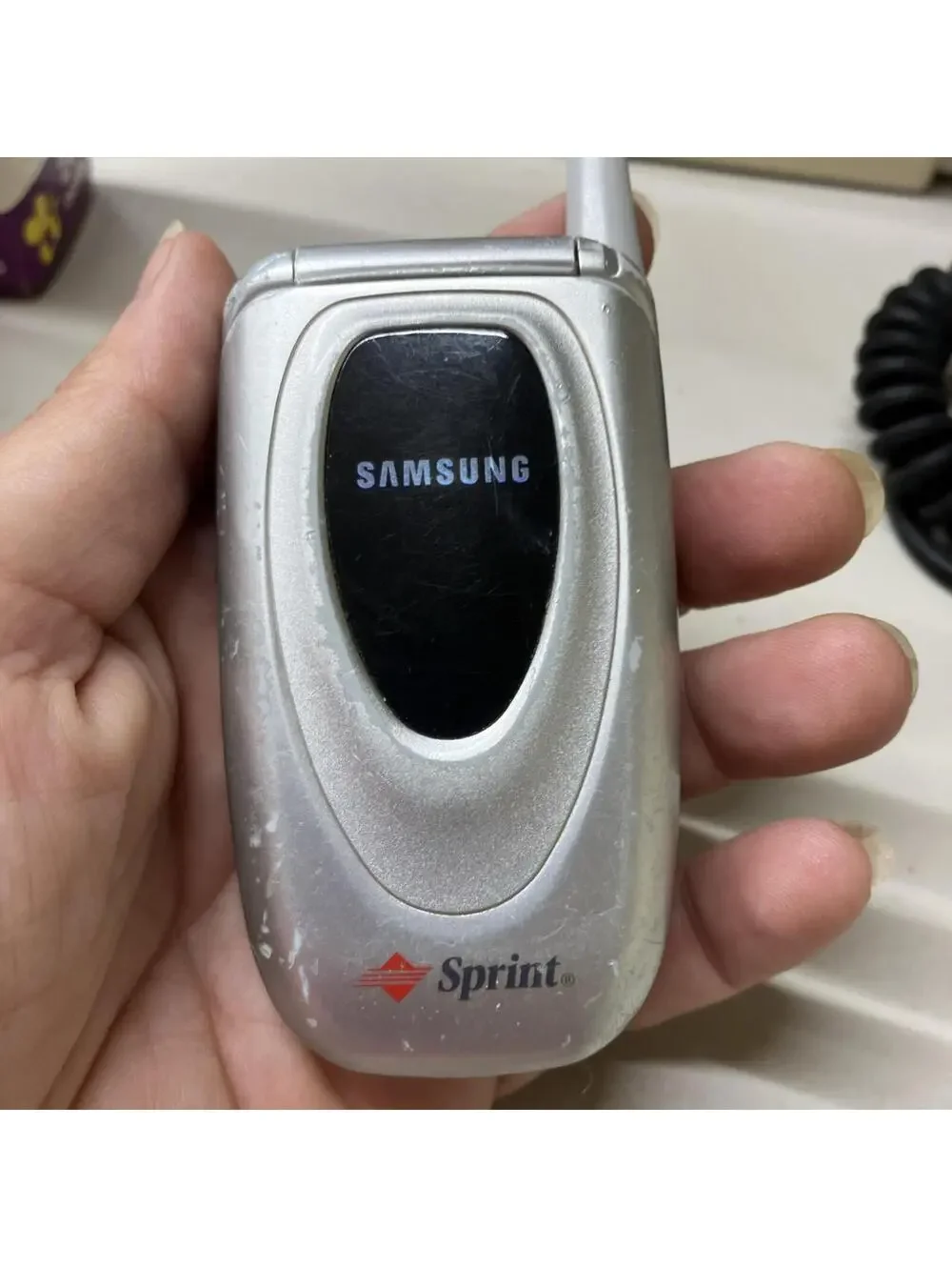 Samsung SPH-A620 Sprint PCS Vision Flip Phone Silver VGA Camera Vintage Boxed